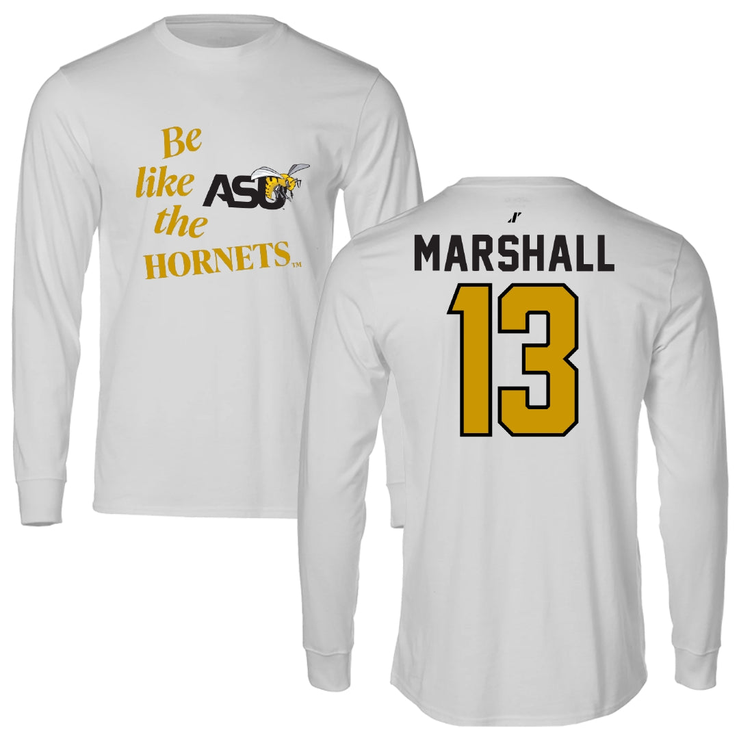 Alabama State University Basketball Light Gray Be Like Us Long Sleeve - #13 Jordon Marshall