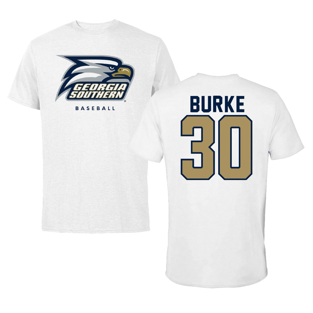 Georgia Southern University Baseball White Performance Tee - #30 Thomas Burke