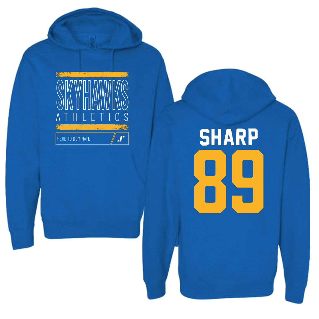 Fort Lewis College Football Blue Dominate Hoodie - #89 Marcus Sharp
