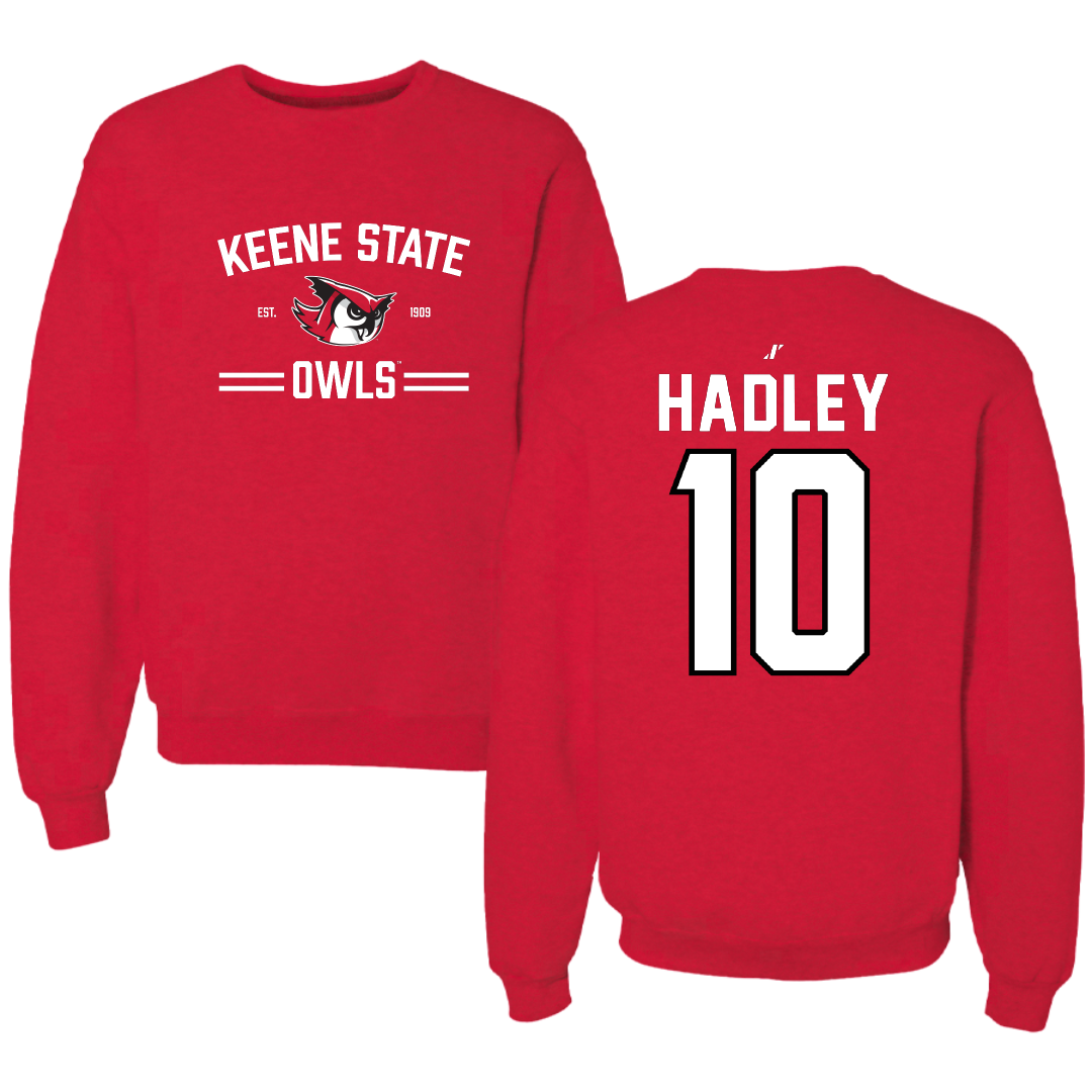 Keene State College Lacrosse Red General Crewneck - #10 Nick Hadley