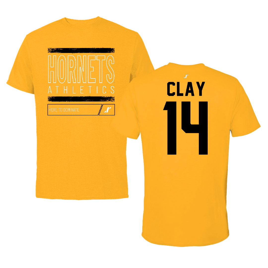 Alabama State University Volleyball Gold Dominate Tee - #14 Kamrynn Clay