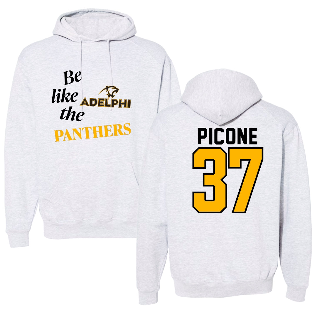Adelphi University Baseball Light Gray Be Like Us Hoodie - #37 CJ Picone