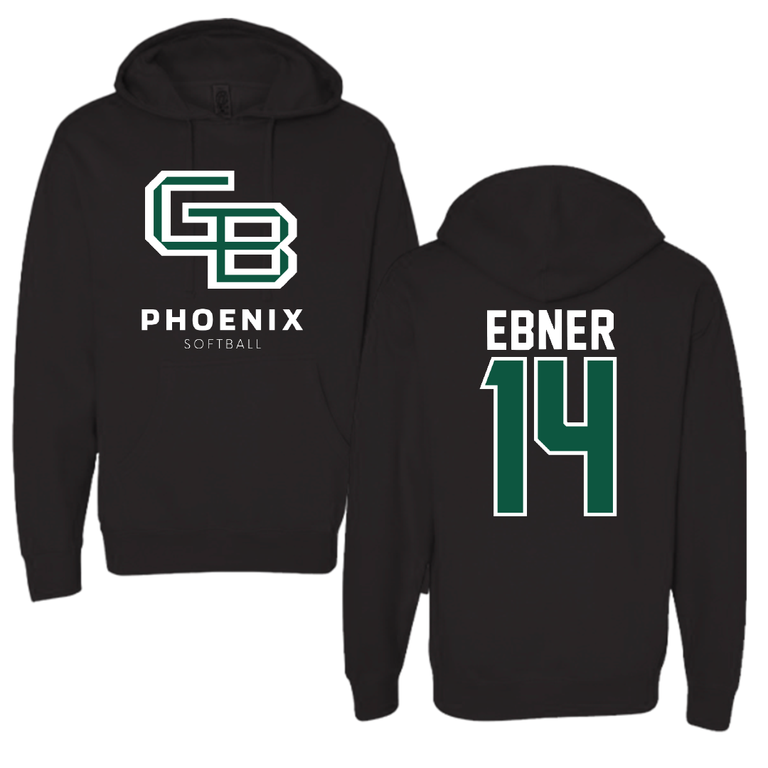 University of Wisconsin-Green Bay Softball Black Hoodie - #14 Sara Ebner