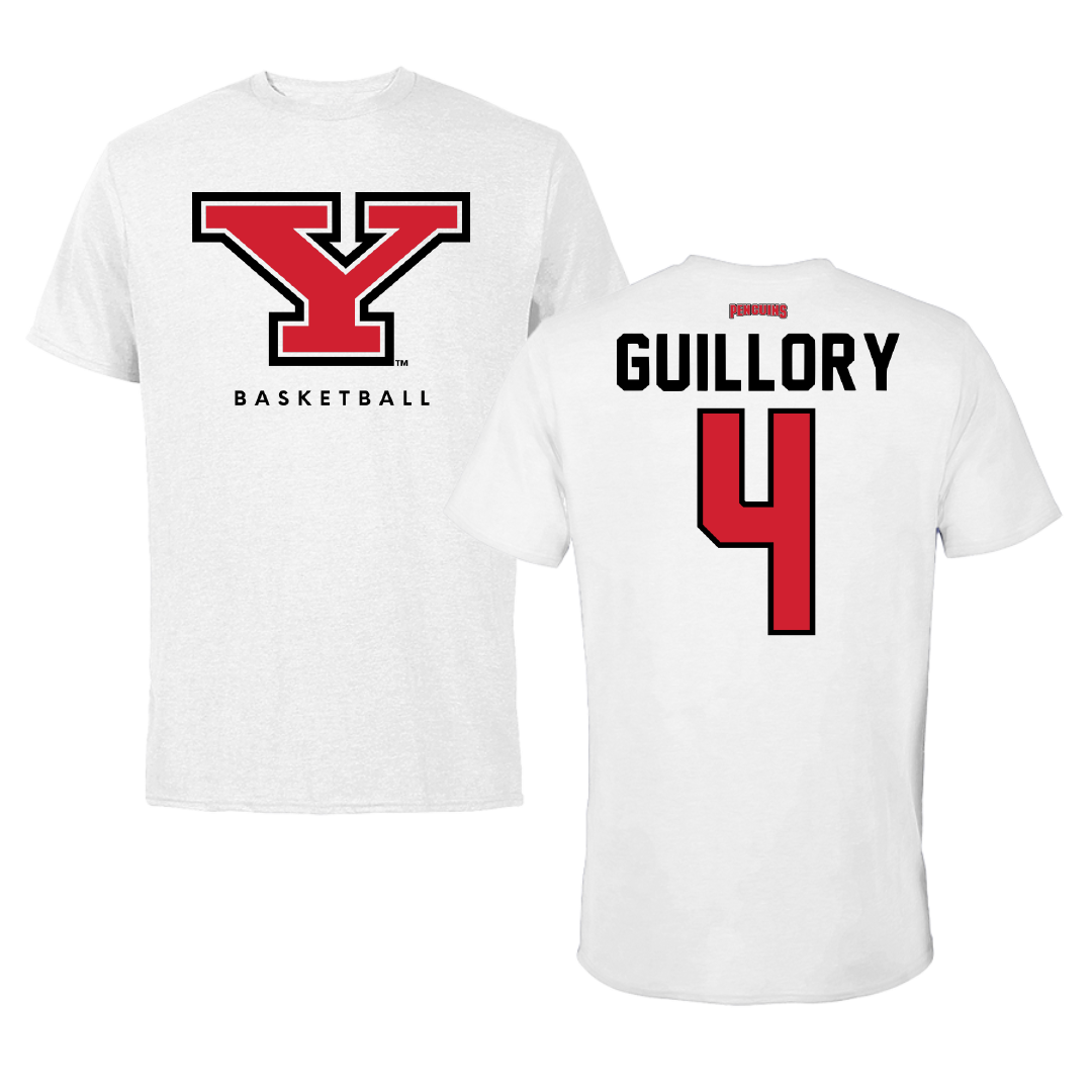 Youngstown State University Basketball White Performance Tee - #4 Elijah Guillory