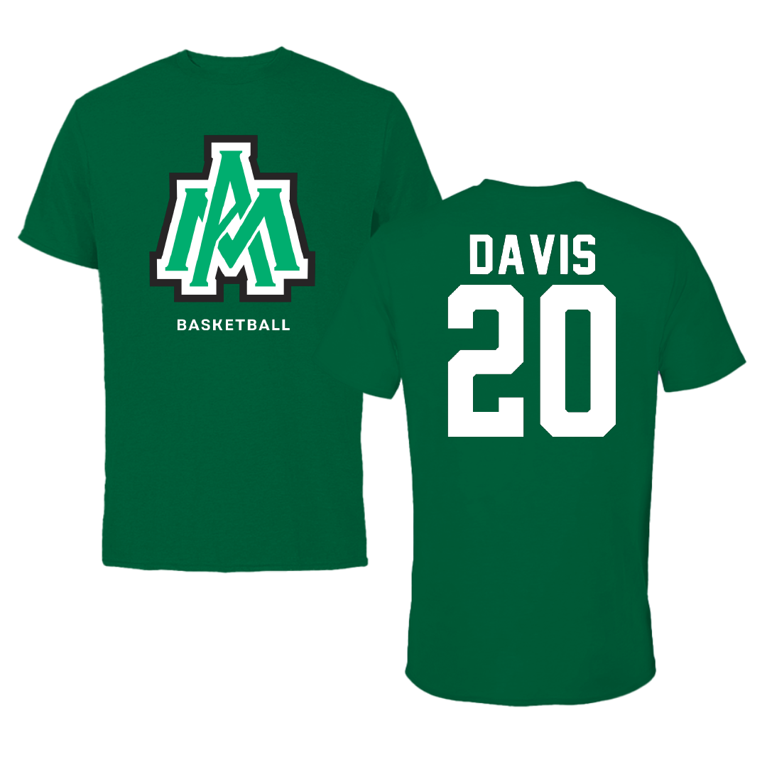 University of Arkansas-Monticello Basketball Green Performance Tee - #20 Devin Davis