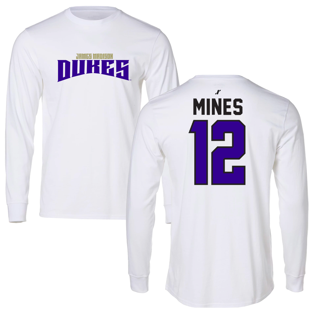 James Madison University Football White Classic Performance Long Sleeve - #12 Jayden Mines