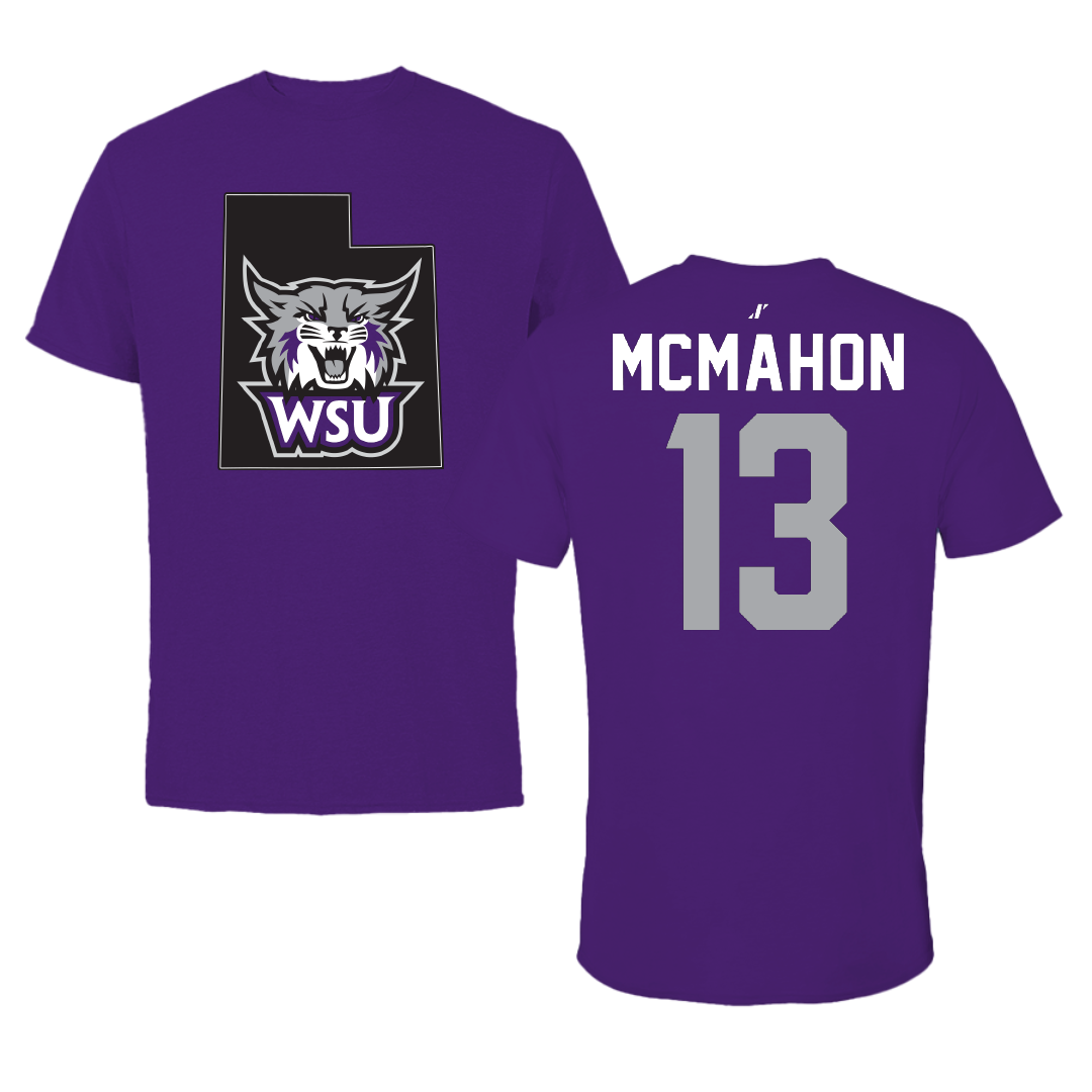 Weber State University Softball Purple State Tee - #13 Jordan McMahon