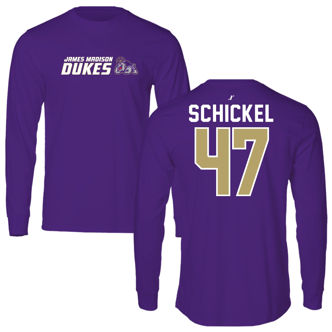 James Madison University Football Purple General Long Sleeve - #47 Kaden Schickel