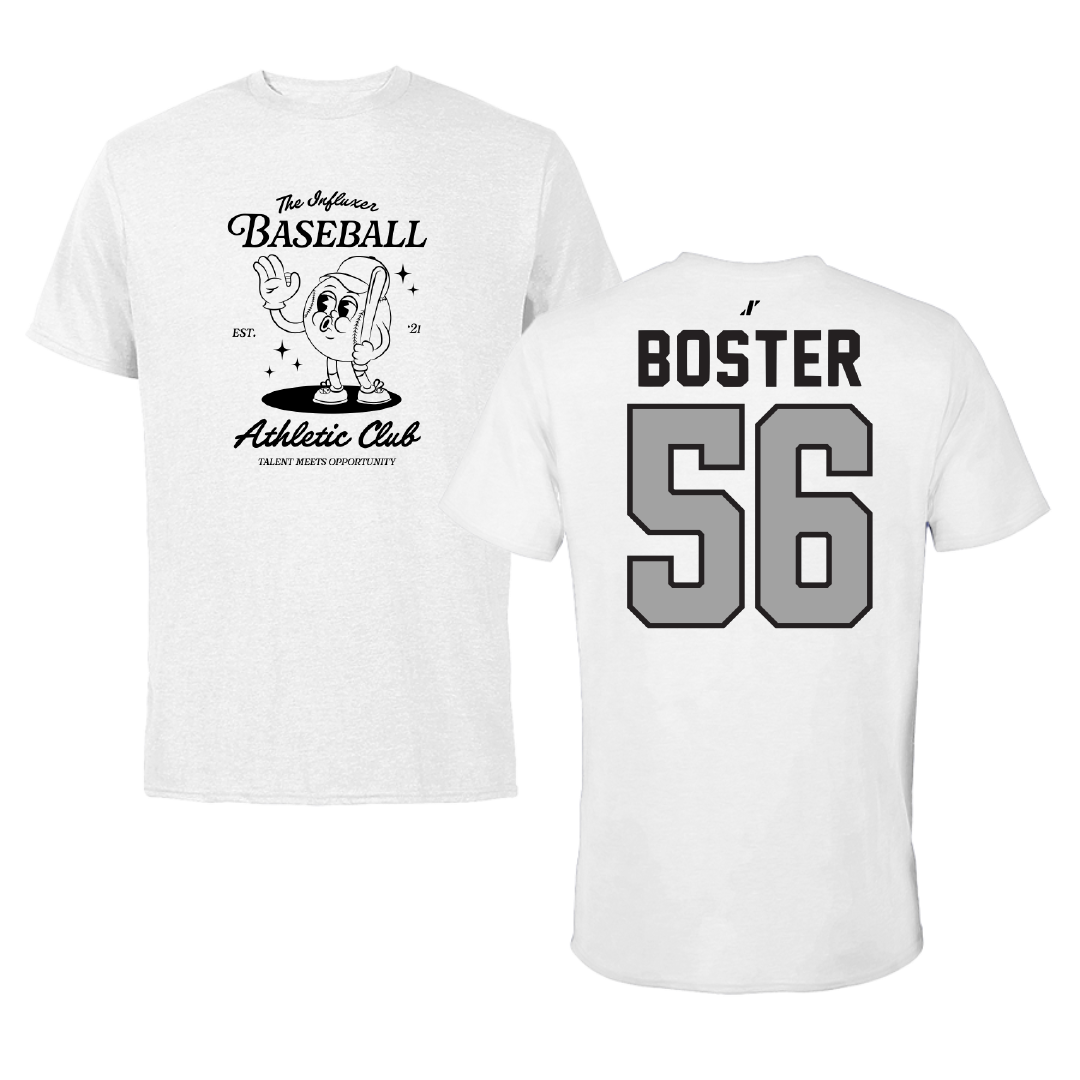 Baseball White Influxer Athletic Club Tee - #56 Aaron Boster