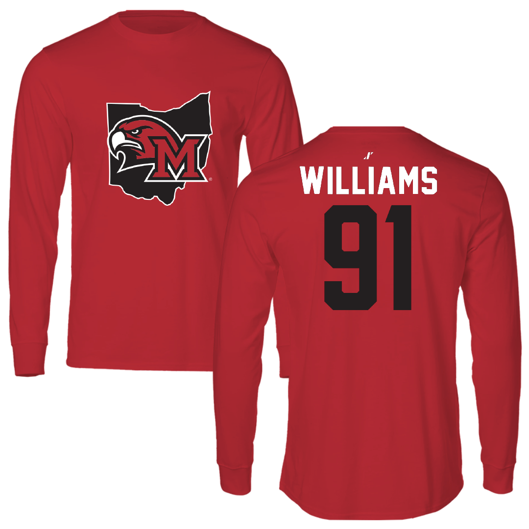 Miami University (Ohio) Football Red State Performance Long Sleeve - #91 Sam Williams