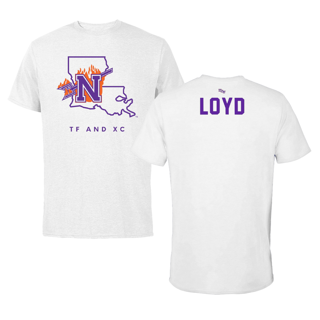 Northwestern State University TF and XC White Performance Tee - Landon Loyd