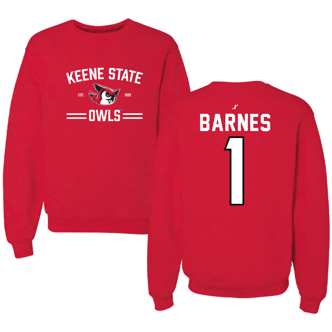 Keene State College Baseball Red General Crewneck - #1 Hamilton Barnes