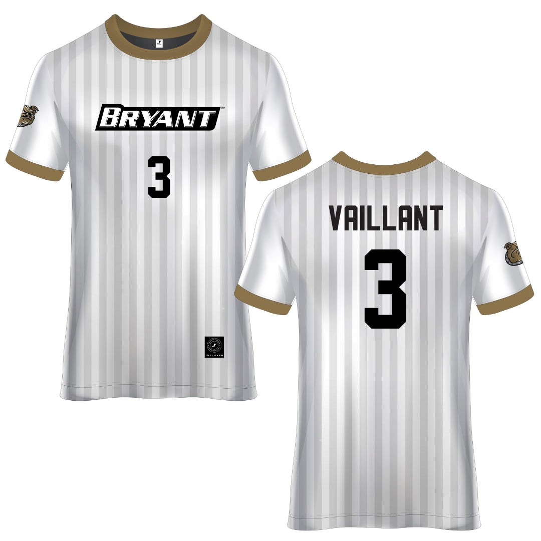 Bryant University White Soccer Jersey - #3 Whitney Vaillant