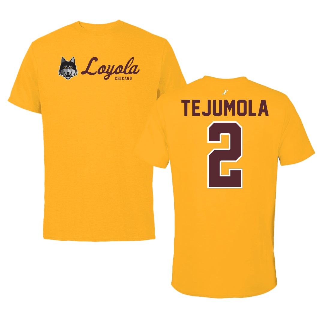 Loyola University-Chicago Soccer Gold General Performance Tee - #2 Kamran Tejumola
