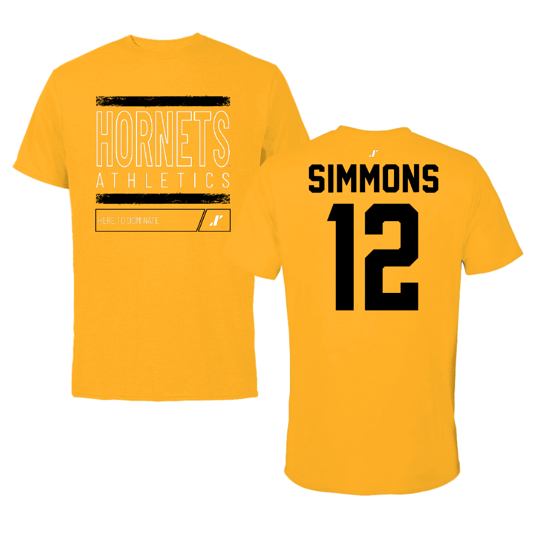 Alabama State University Soccer Gold Dominate Performance Tee - #12 Kensley Simmons