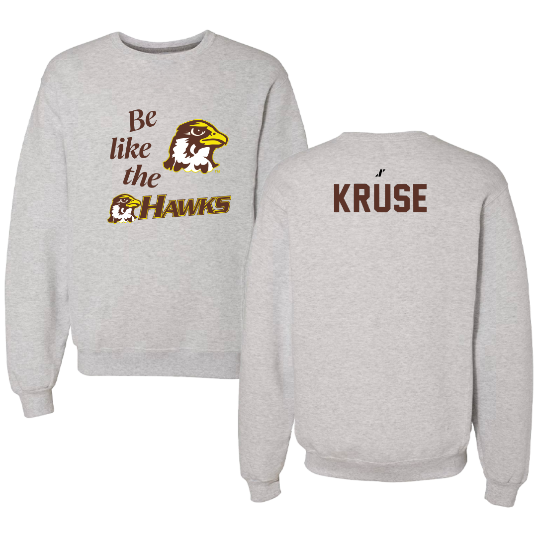 Quincy University Golf Light Gray Be Like Us Crewneck - Ryan Kruse