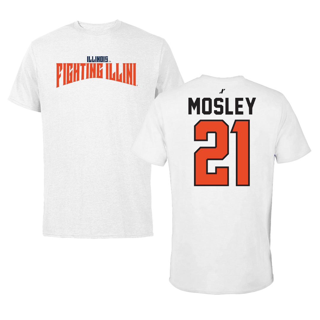 University of Illinois Softball White Classic Tee - #21 Delaney Mosley