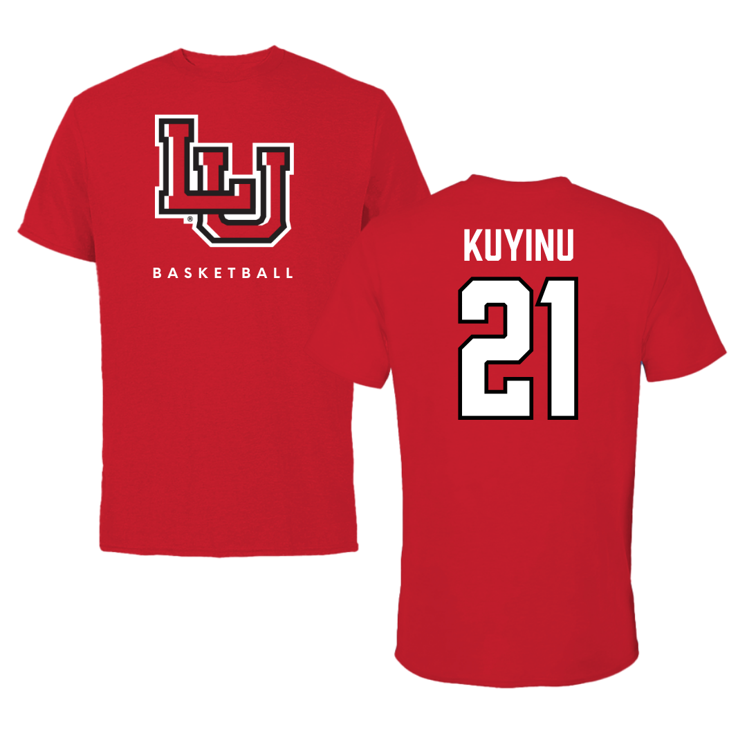 Lamar University Basketball Red Performance Tee - #21 Teni Kuyinu