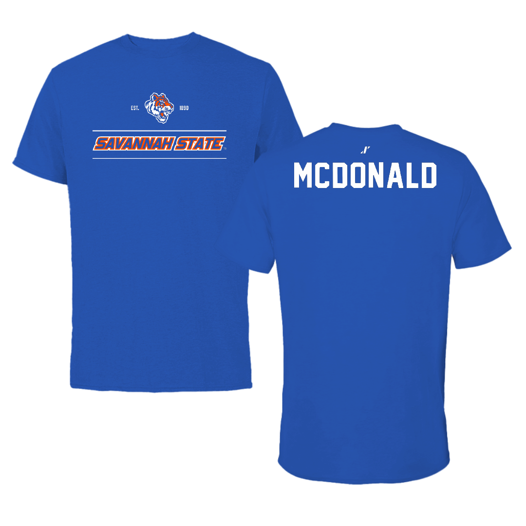 Savannah State University TF and XC Blue General Performance Tee - Macada McDonald