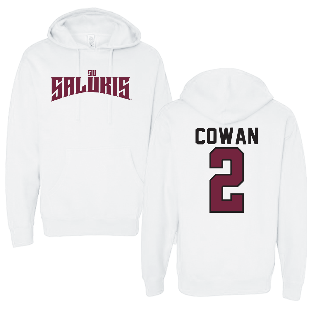 Southern Illinois University at Carbondale Football White Classic Hoodie - #2 Devin Cowan