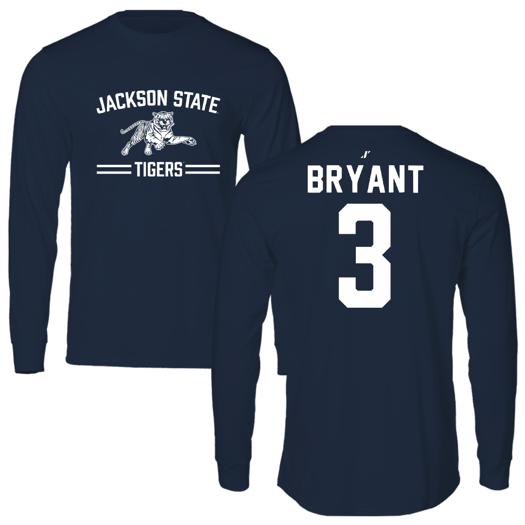 Jackson State University Volleyball Navy General Performance Long Sleeve - #3 Trinity Bryant