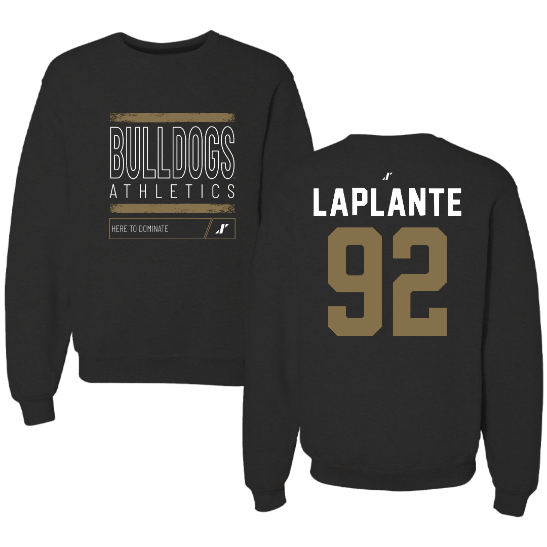 Bryant University Football Black Dominate Crewneck - #92 Nathan LaPlante