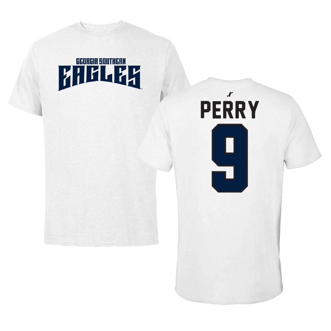 Georgia Southern University Soccer White Classic Performance Tee - #9 Amelia Perry