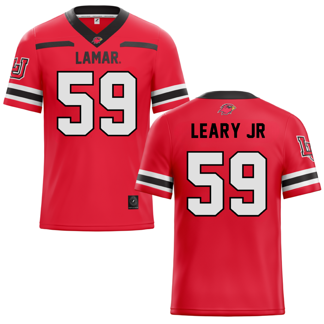 Lamar University Red Football Jersey - #59 Lonnie Leary Jr