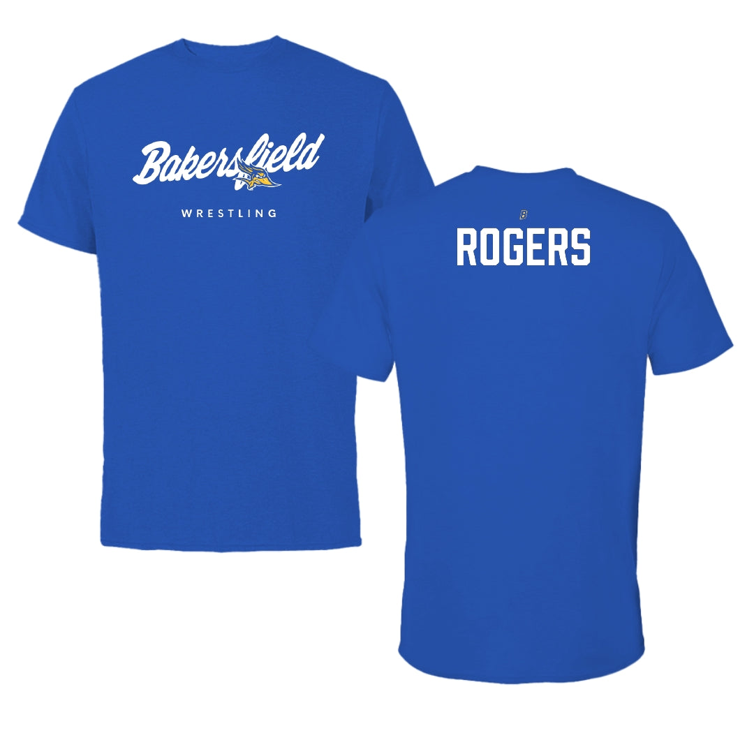 California State University-Bakersfield Wrestling Blue Performance Tee - Brock Rogers