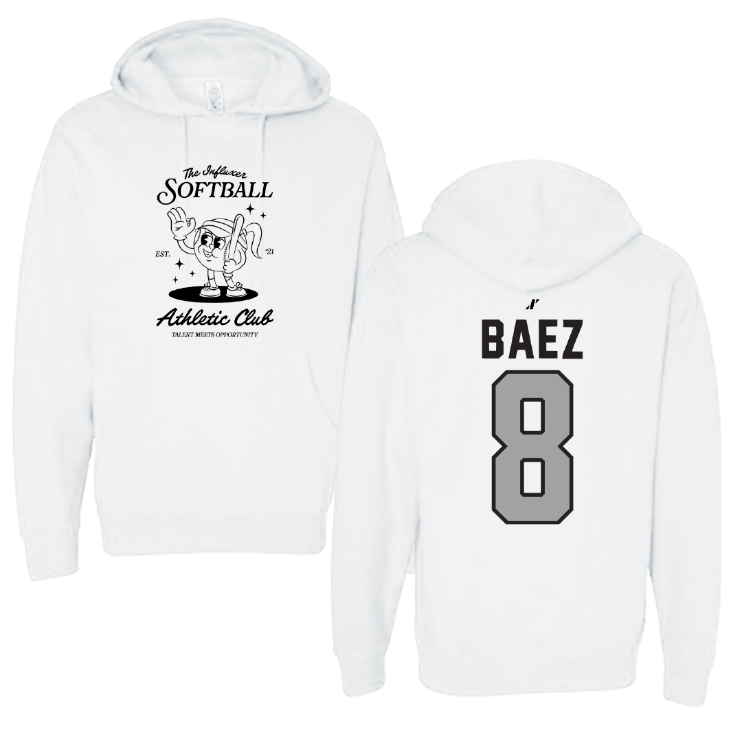 Softball White Influxer Athletic Club Hoodie - #8 Paolina Baez