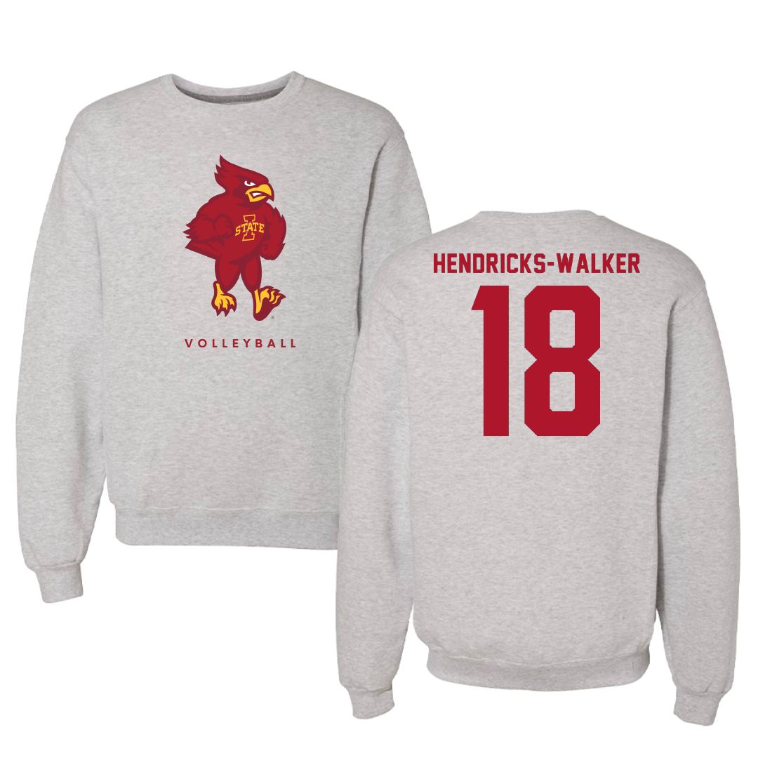 Iowa State University Volleyball Gray Crewneck - #18 Amiree Hendricks-Walker