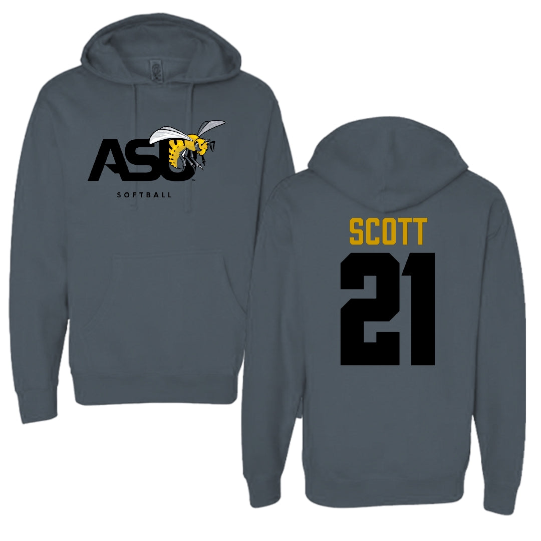 Alabama State University Softball Dark Gray Hoodie - #21 Alana Scott