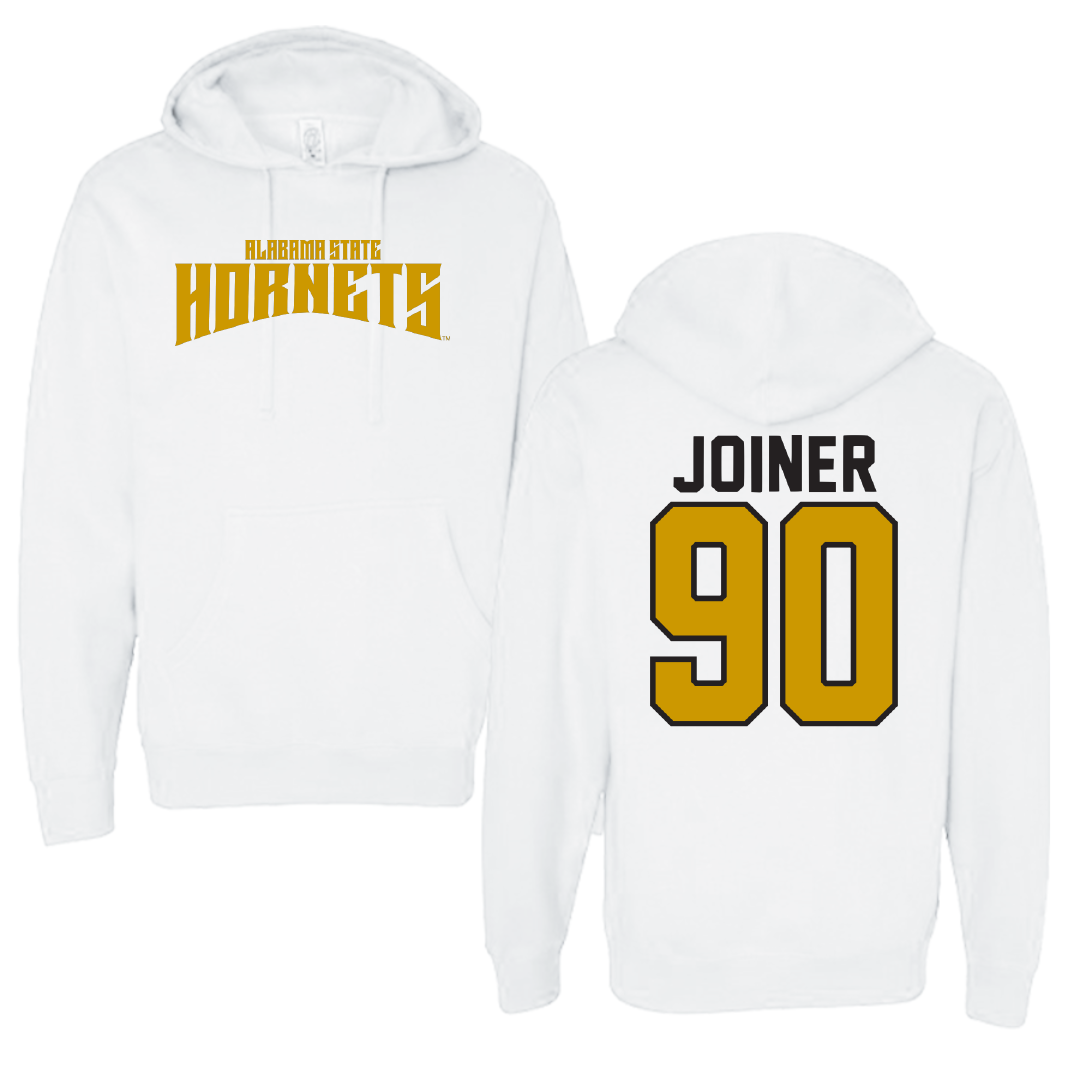 Alabama State University Football White Classic Hoodie - #90 Michael Joiner