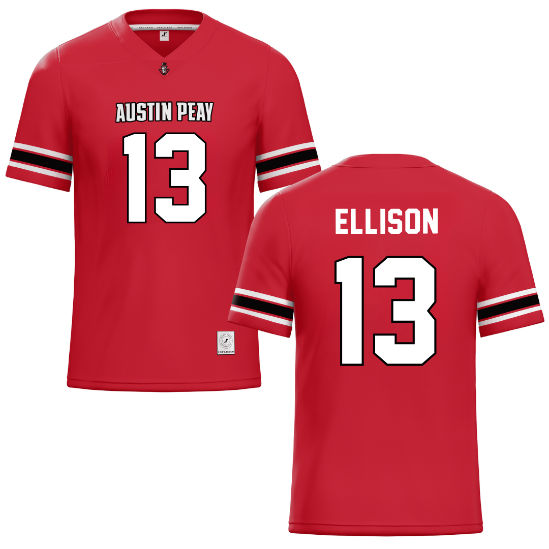 Austin Peay State University Red Football Jersey - #13 Stephen Ellison