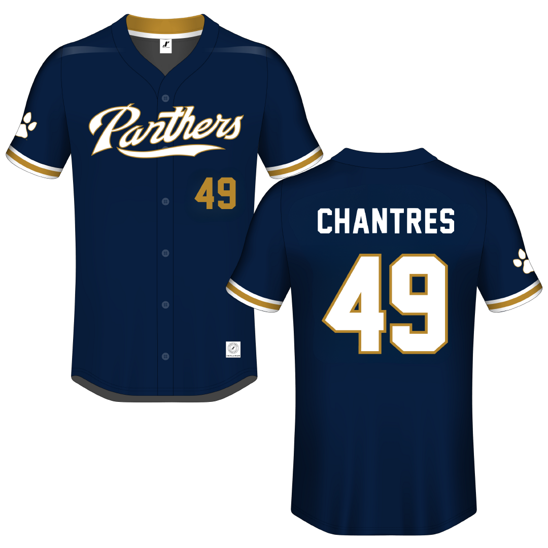 Florida International University Blue Button-Down Jersey - #49 Lucas Chantres