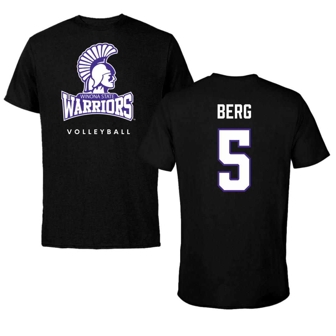 Winona State University Volleyball Black Performance Tee - #5 Jayda Berg