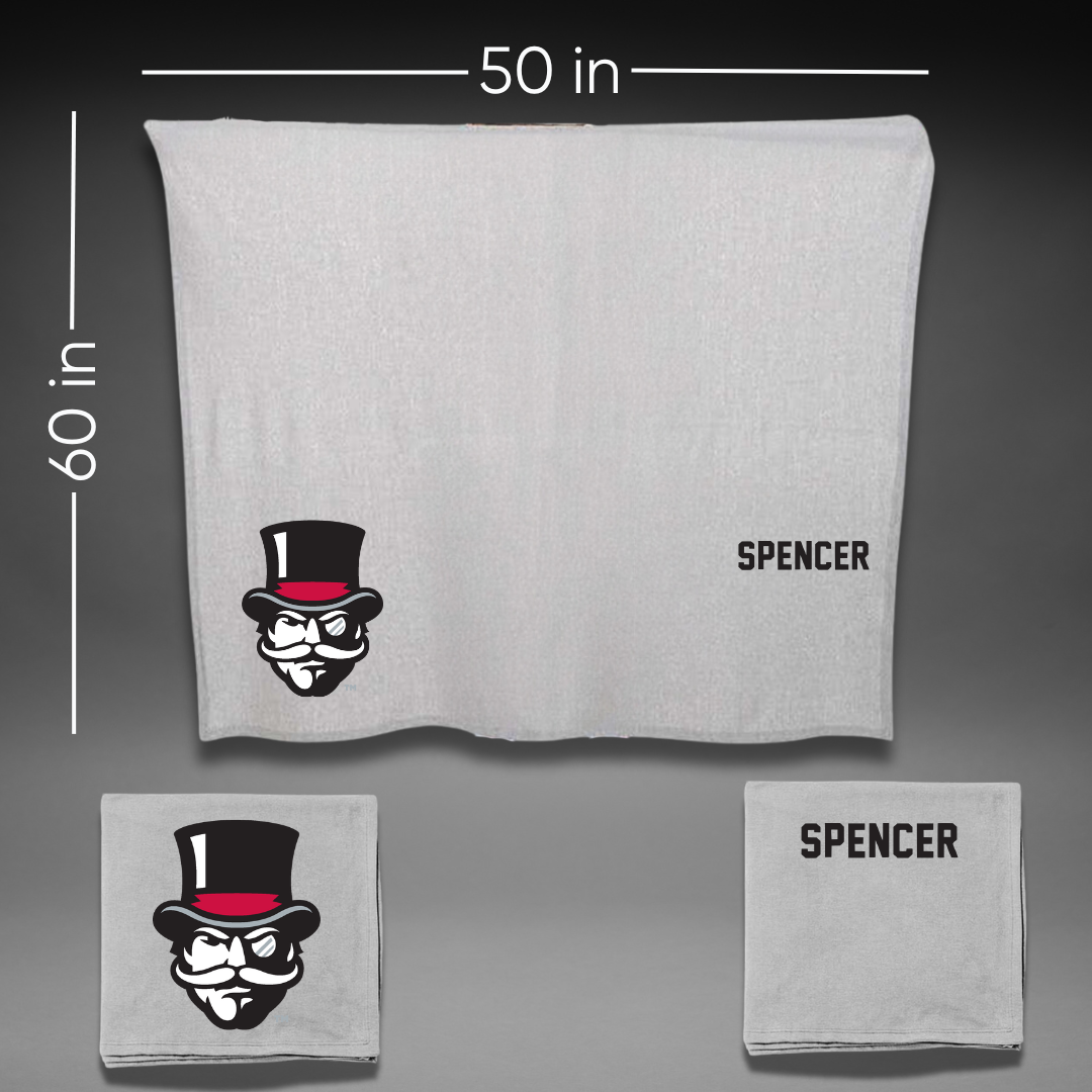Austin Peay State University Golf Gray Blanket - Autumn Spencer