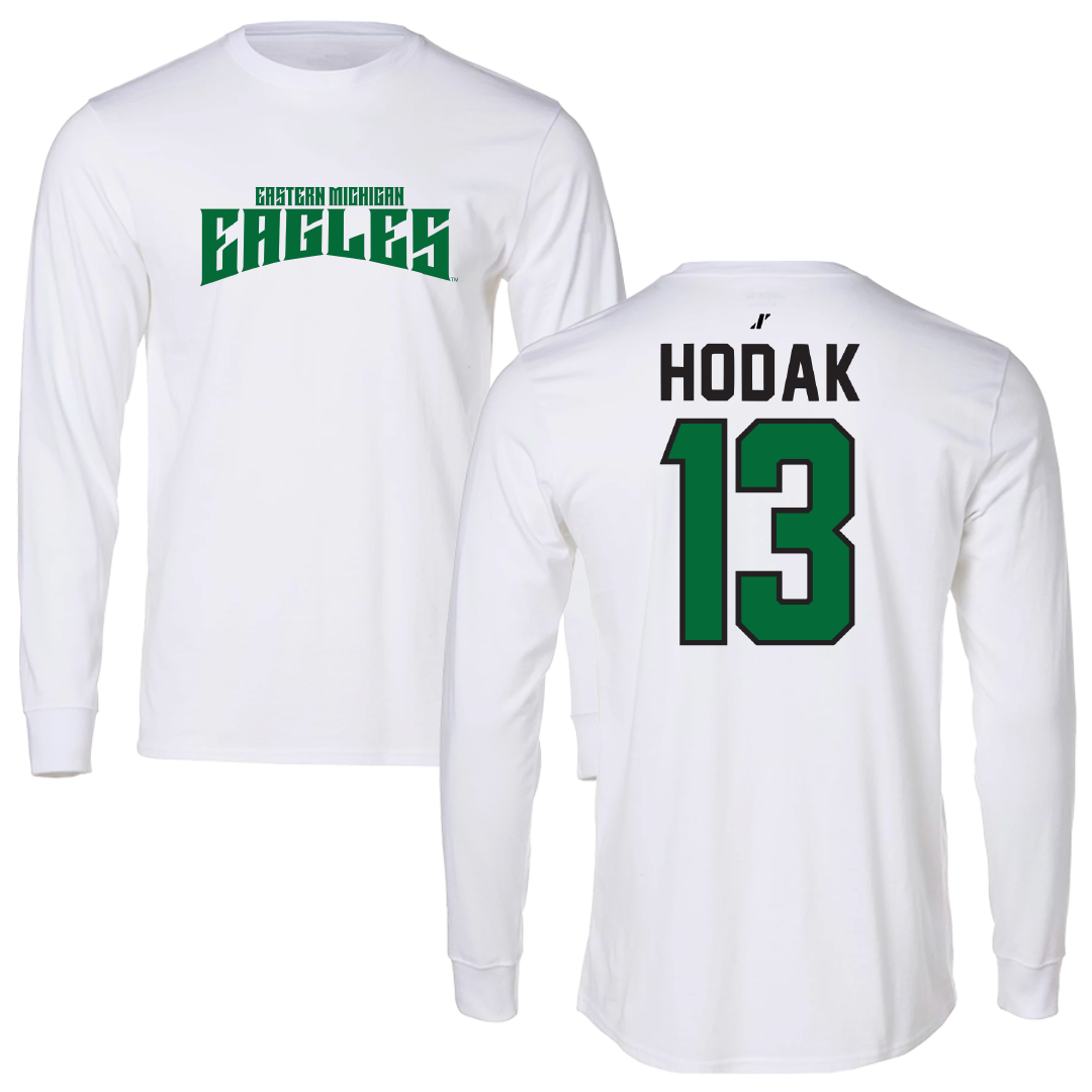 Eastern Michigan University Lacrosse White Classic Long Sleeve - #13 Haley Hodak