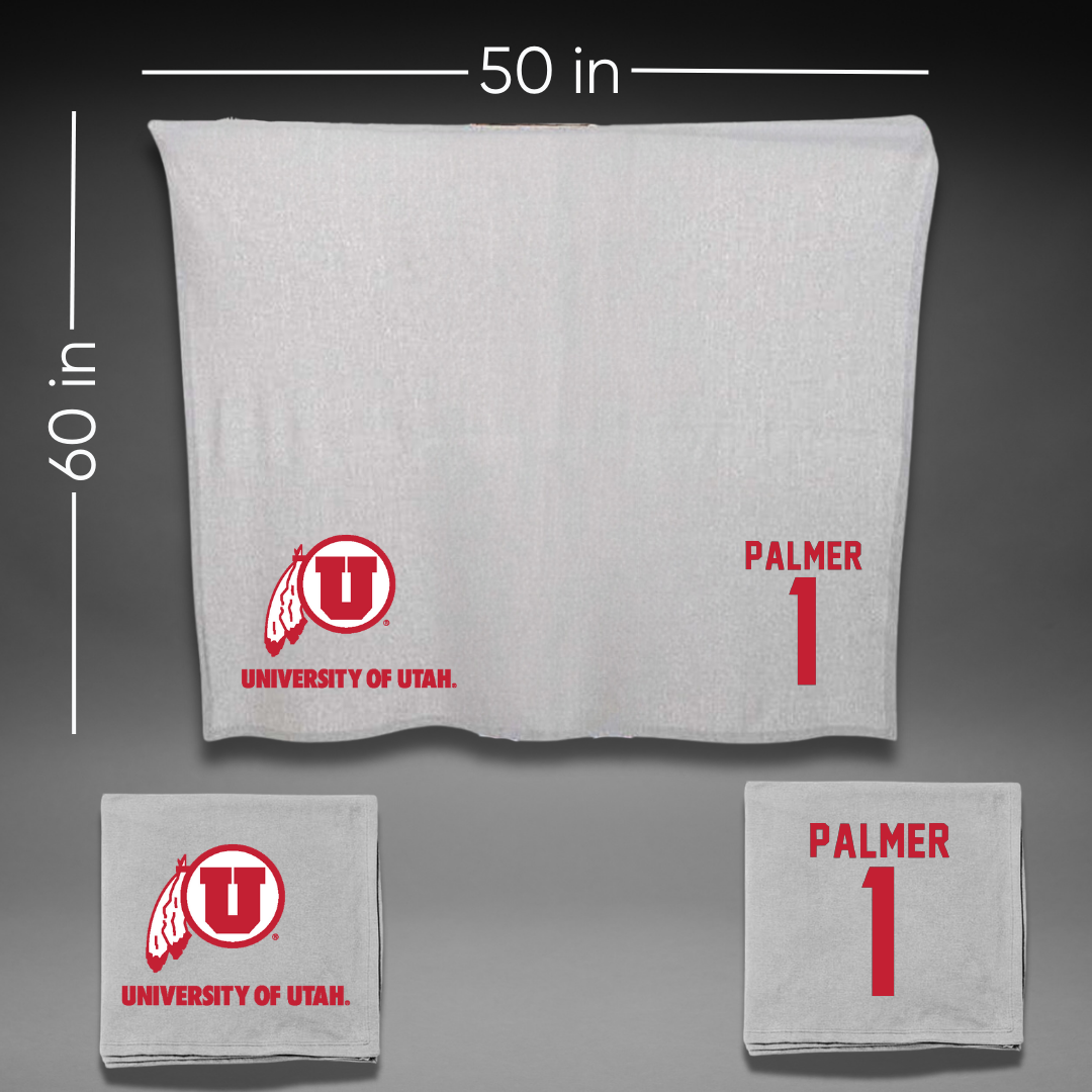 University of Utah Basketball Gray Blanket - #1 Isabel Palmer