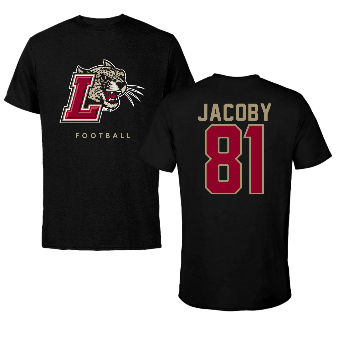 Lafayette College Football Black Performance Tee - #81 Carson Jacoby