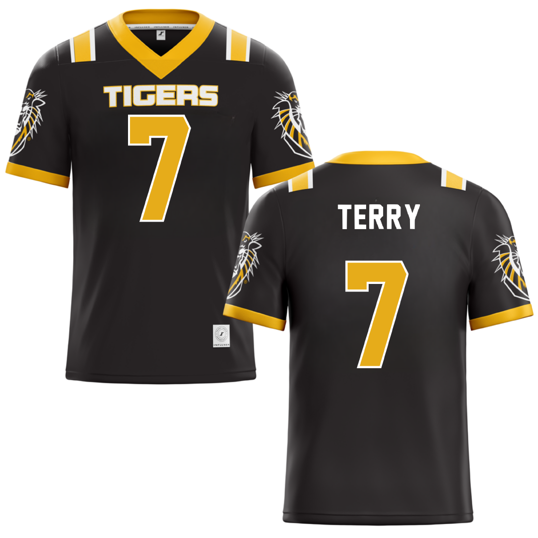 Fort Hays State University Black Football Jersey - #7 Parrish Terry