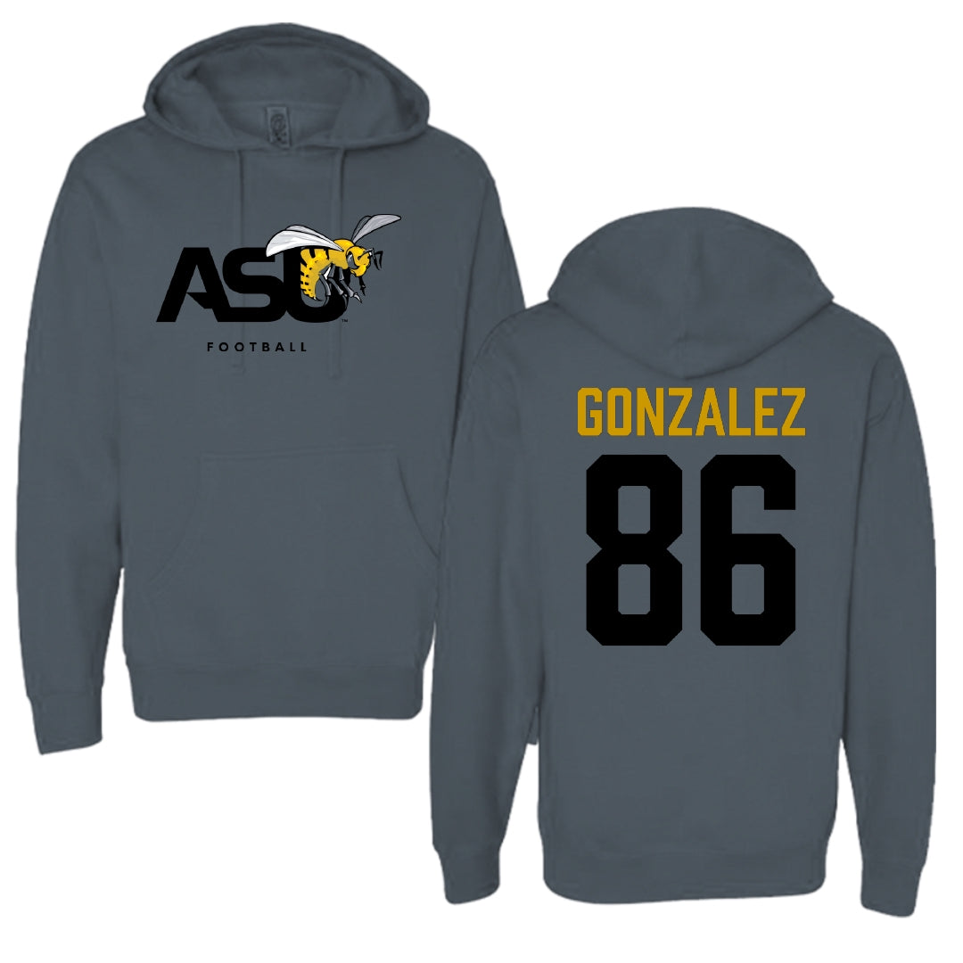 Alabama State University Football Dark Gray Hoodie - #86 Drake Gonzalez