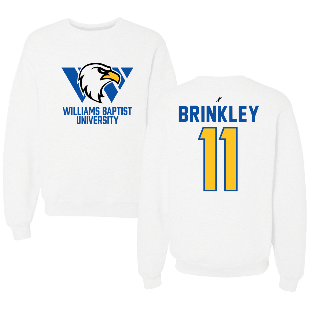 Williams Baptist University Baseball White Crewneck - #11 Connor Brinkley