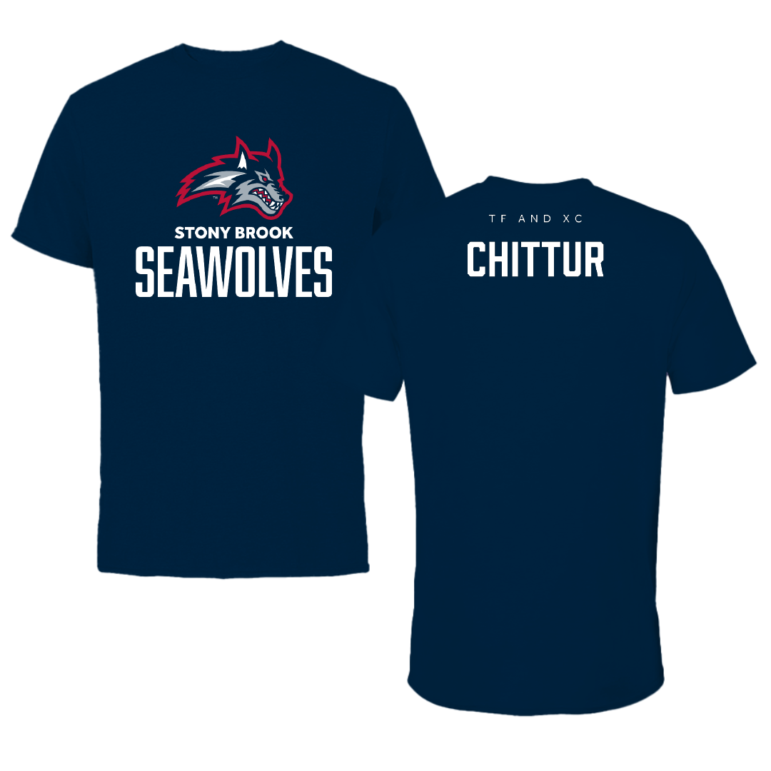 Stony Brook University TF and XC Navy Performance Tee - Neel Chittur