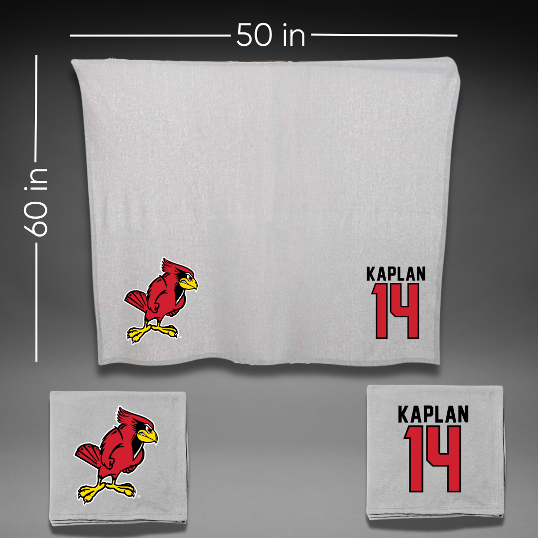 Illinois State University Football Gray Blanket - #14 Mason Kaplan