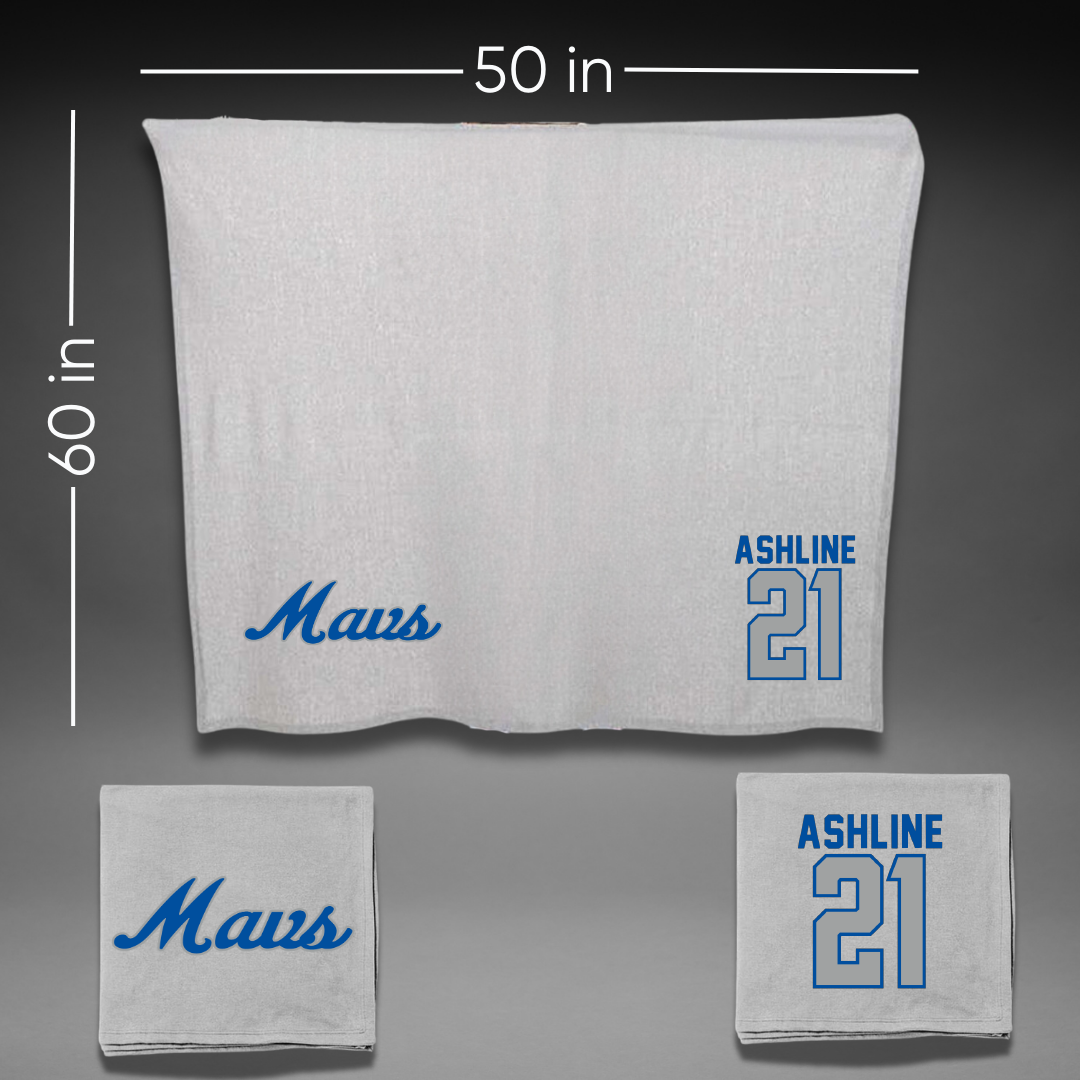 Mercy University Baseball Gray Blanket - #21 Zach Ashline