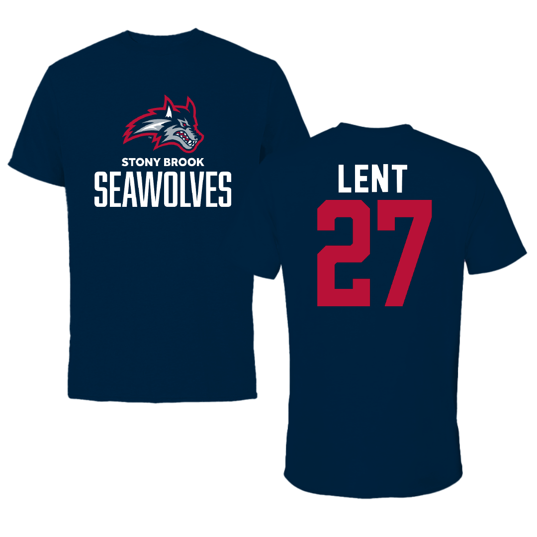 Stony Brook University Soccer Navy Performance Tee - #27 Angelina Lent