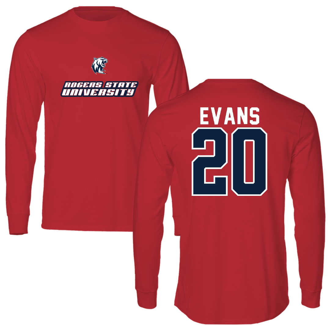 Rogers State University Softball Red Performance Long Sleeve - #20 Savannah Evans
