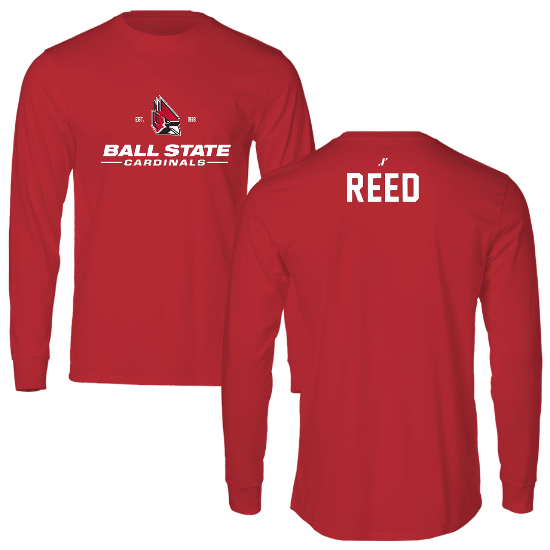Ball State University Swimming & Diving Red General Performance Long Sleeve - Kenny Reed