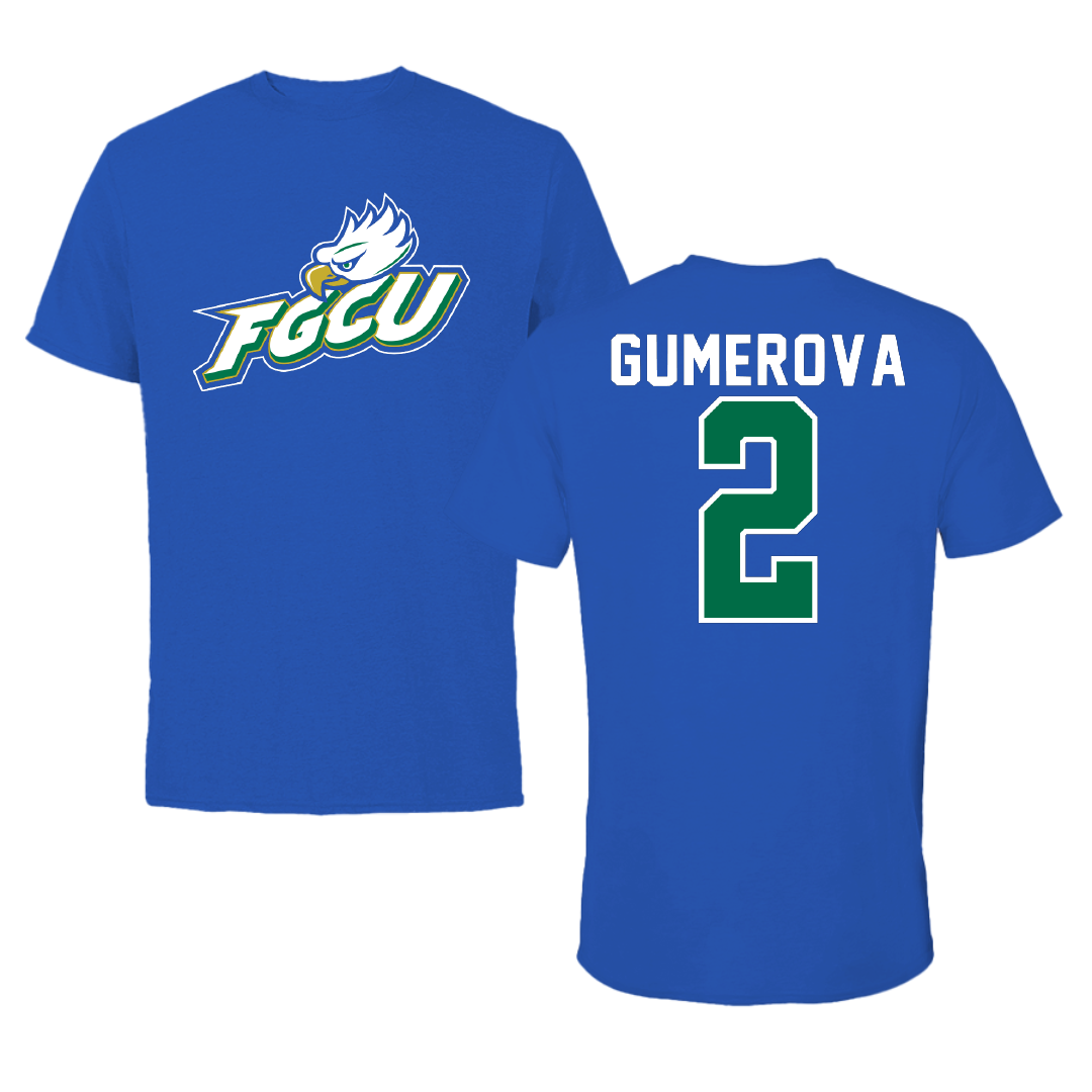 Florida Gulf Coast University Soccer Blue Tee - #2 Amelia Gumerova